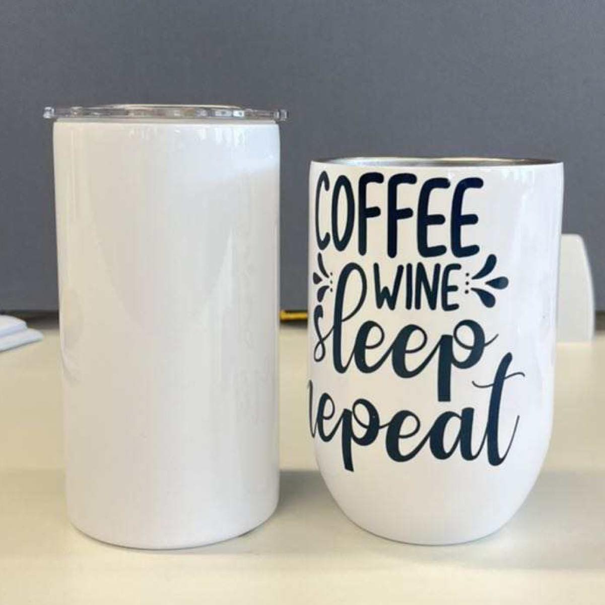 12 oz. White Skinny Straight Sublimation Tumbler