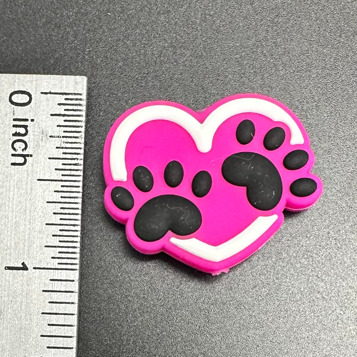 Focal Bead, Puppy Paws Heart