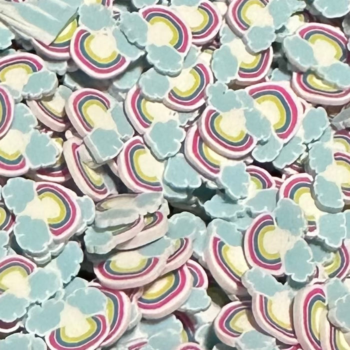 Polymer Clay Slices, Rainbows and Clouds