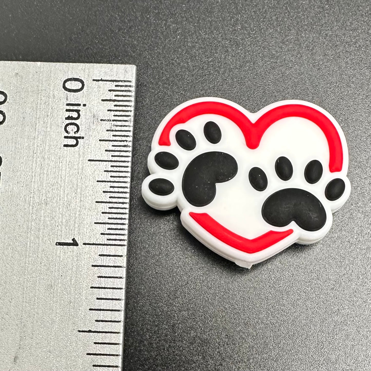 Focal Bead, Puppy Paws Heart