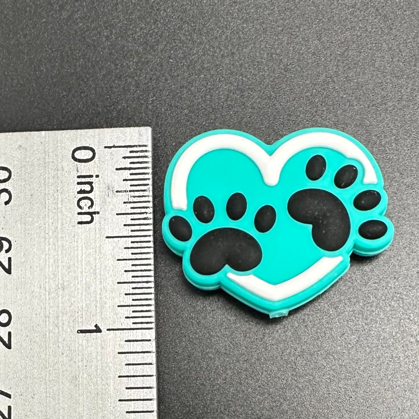 Focal Bead, Puppy Paws Heart