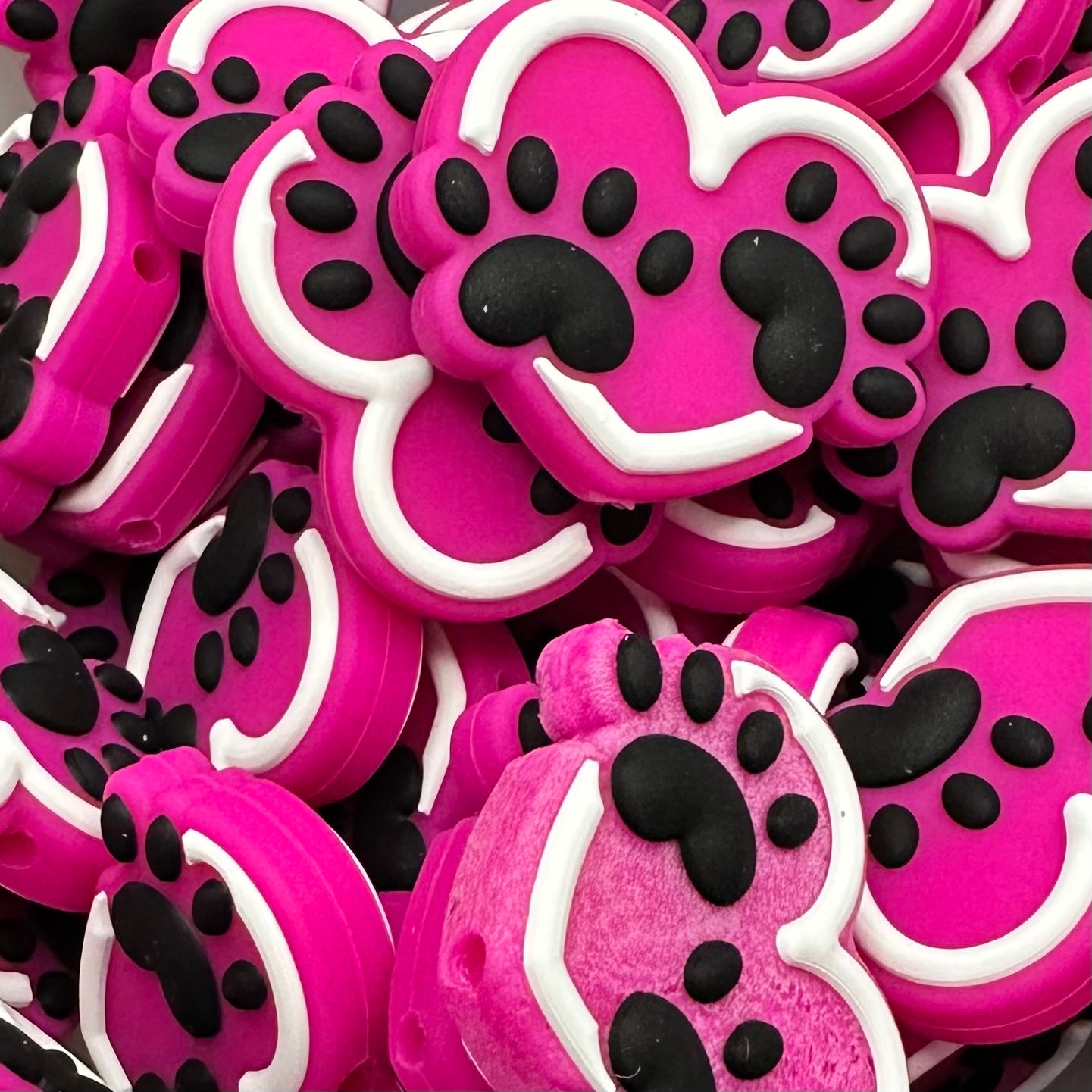 Focal Bead, Puppy Paws Heart