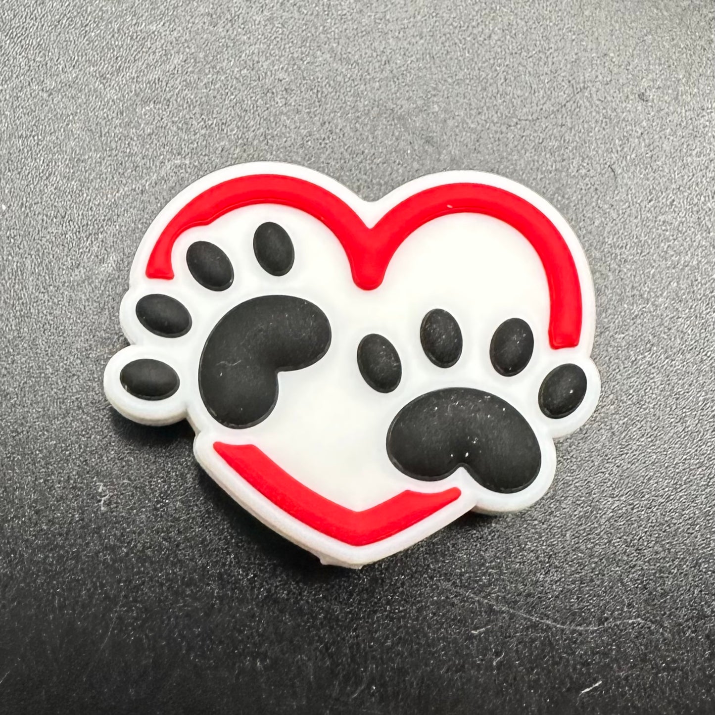 Focal Bead, Puppy Paws Heart