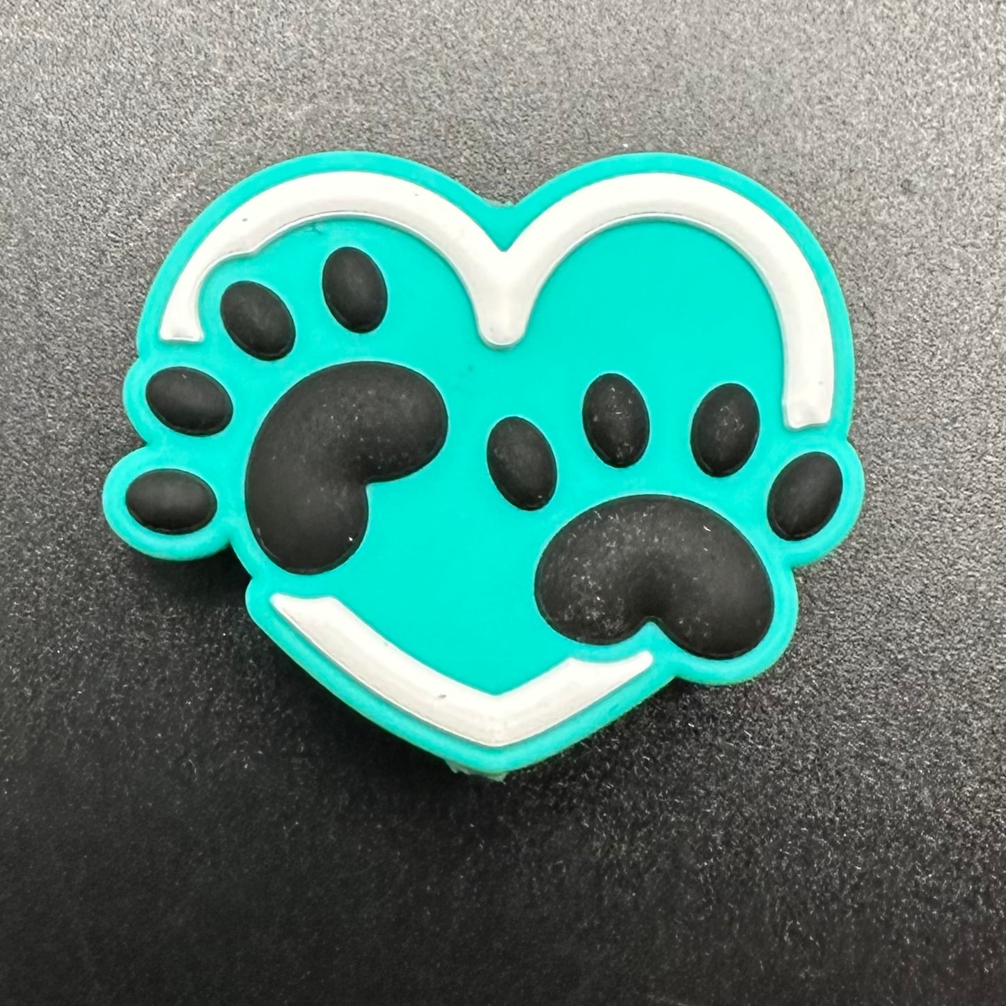 Focal Bead, Puppy Paws Heart