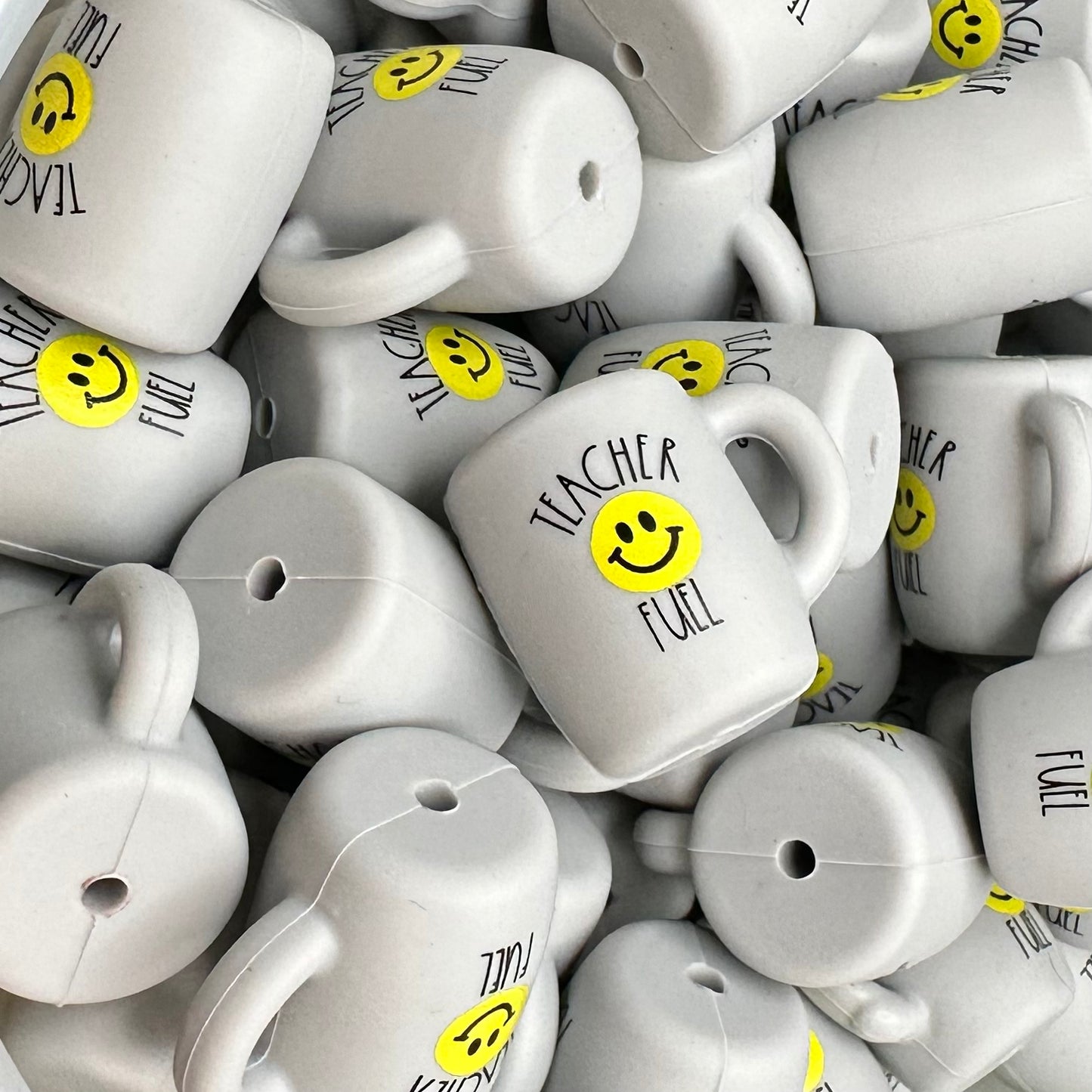 Focal Bead, Silicone Coffee Cup Bead, Teacher Fuel