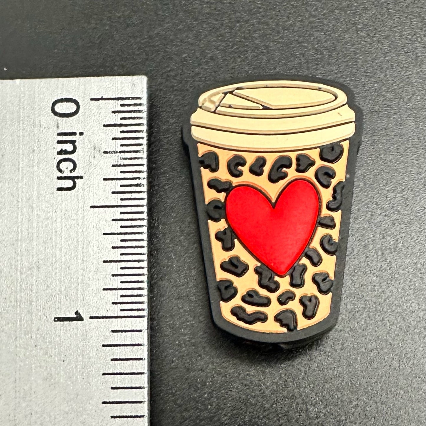 Focal Bead, Leopard Latte-Red