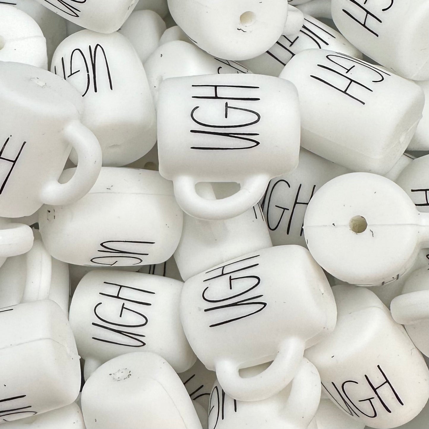 Focal Bead, Silicone Coffee Cup Bead, UGH