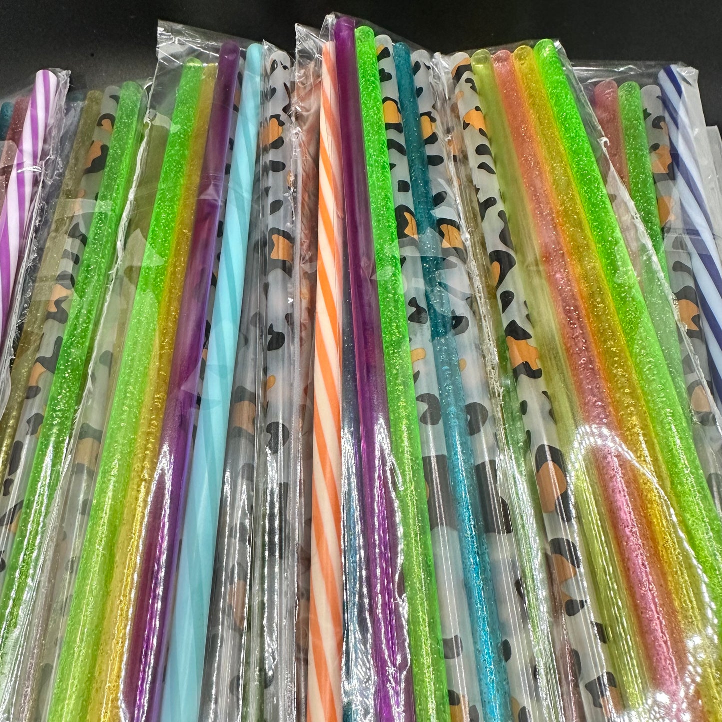 9” Plastic Replacement Straw Mixed Pack of 5