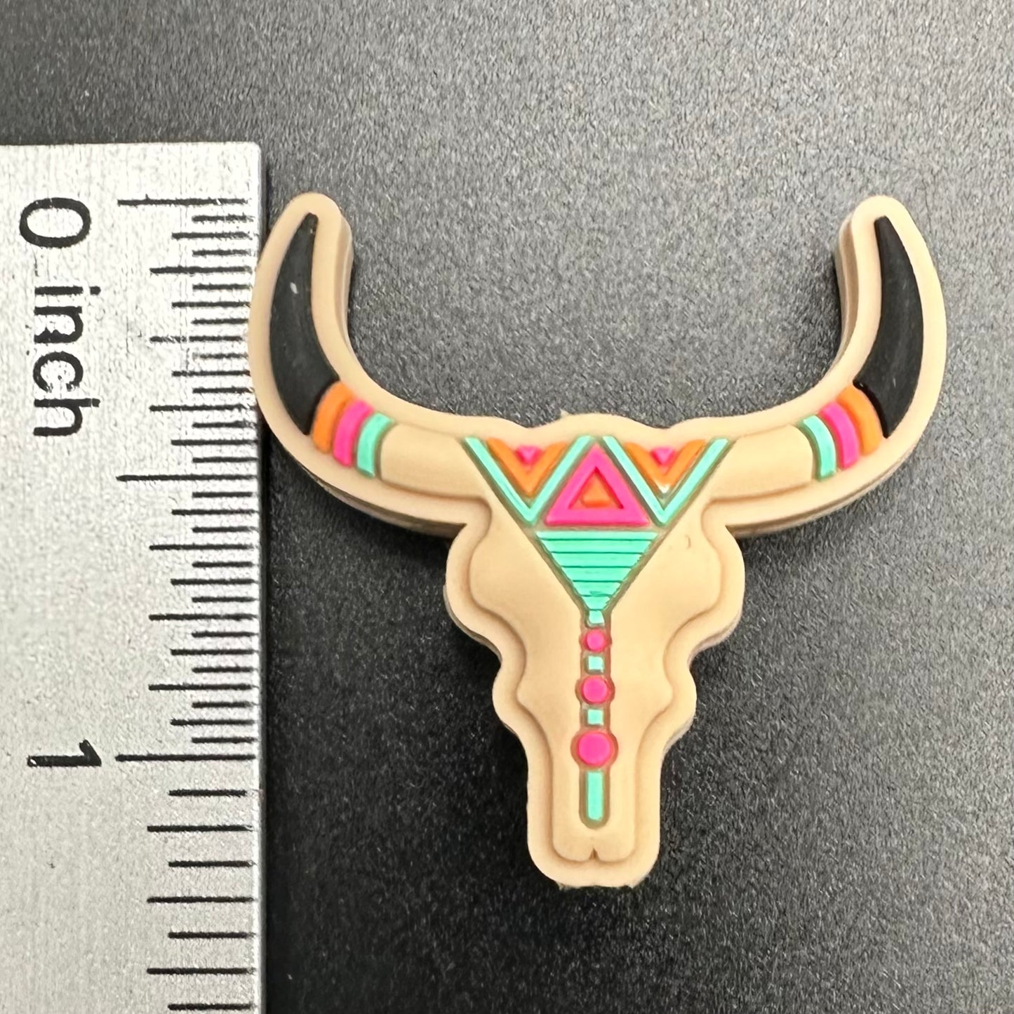 Focal Bead, Southwest Cow Skull-Tan