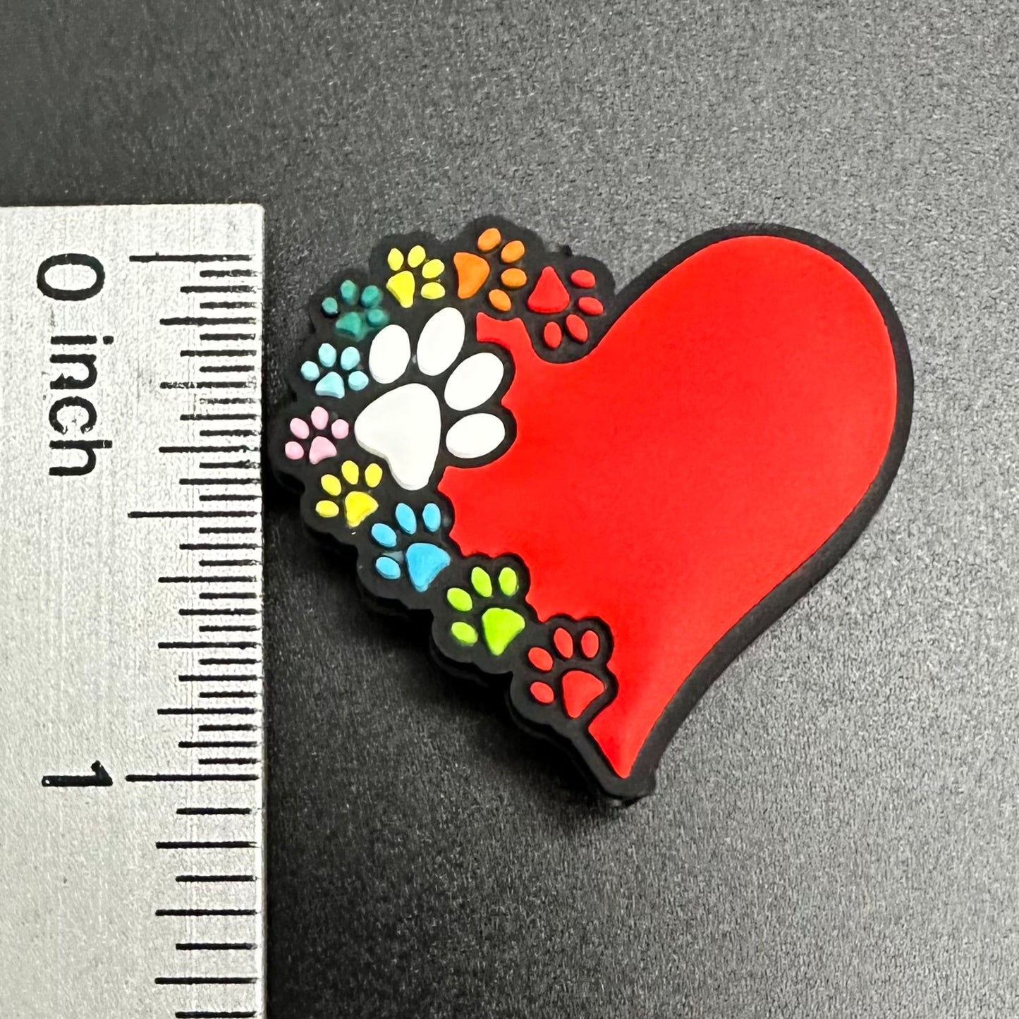 Focal Bead, Heart Puppy Paws