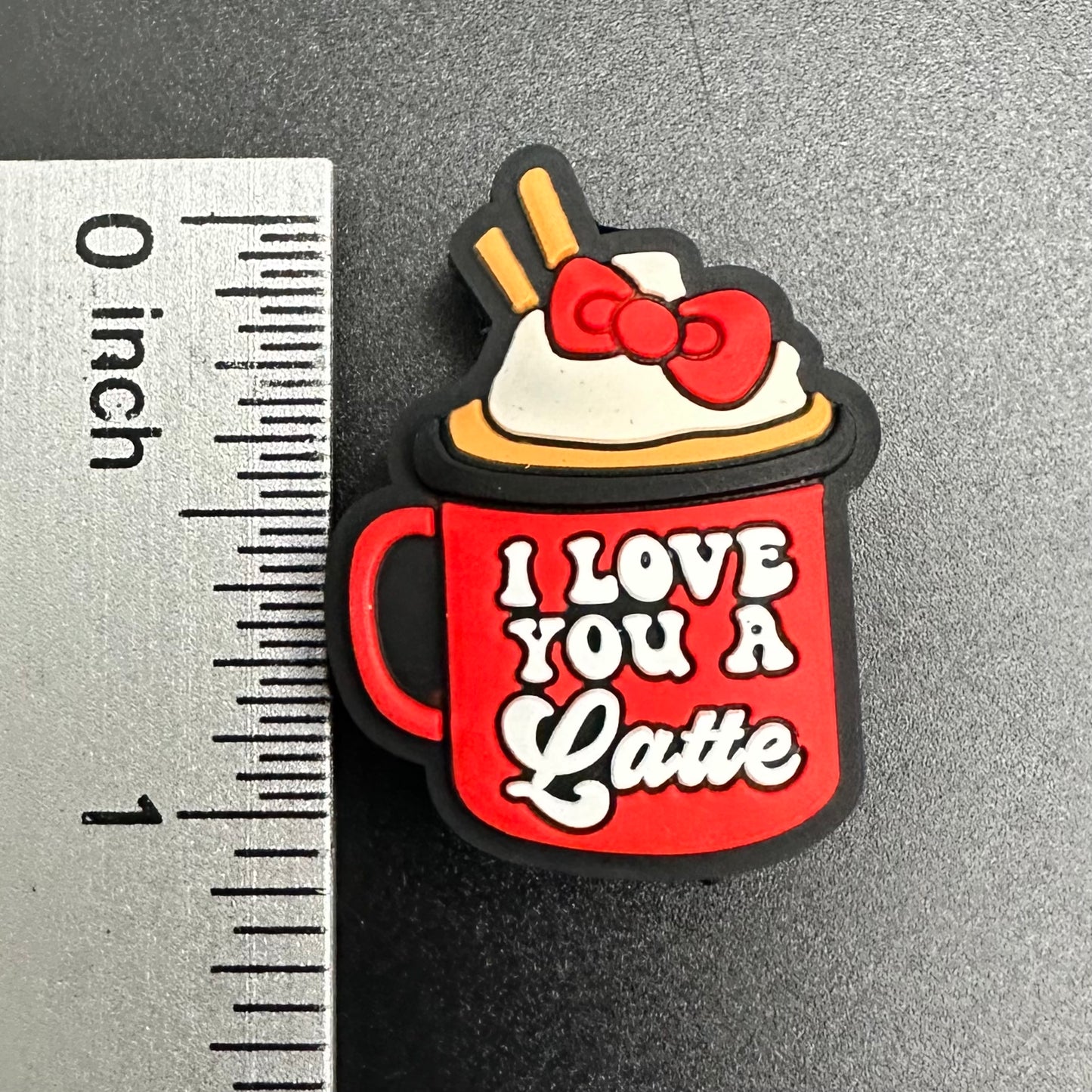 Focal Bead, I Love You a Latte-Red