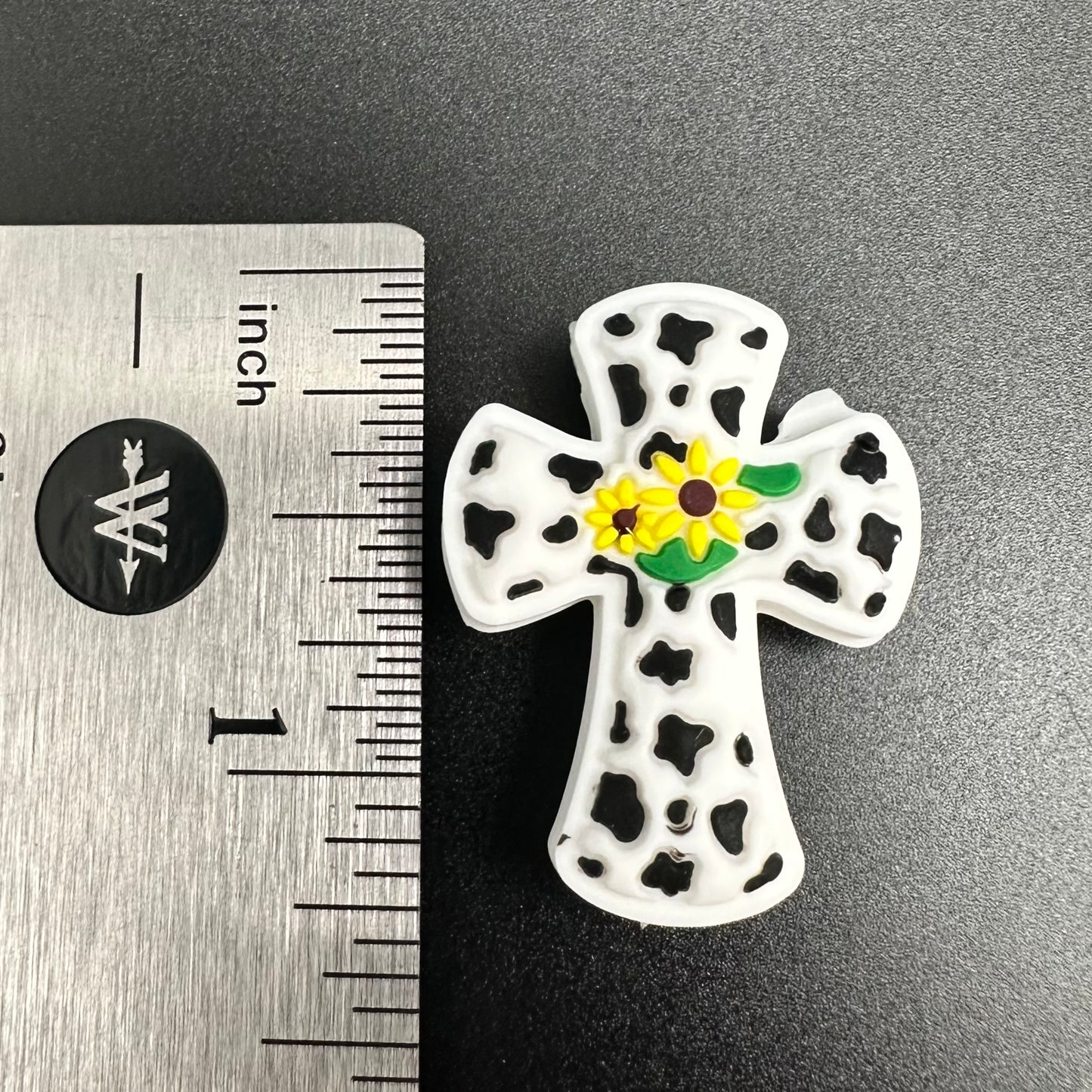 Focal Bead, Cow Print Cross