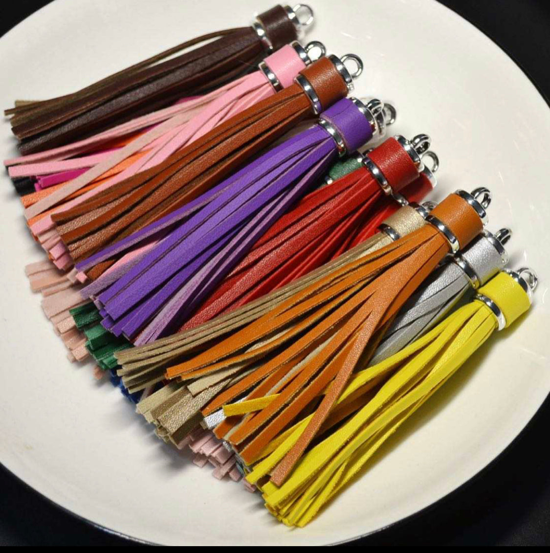4” Leather Tassels, Cow Print