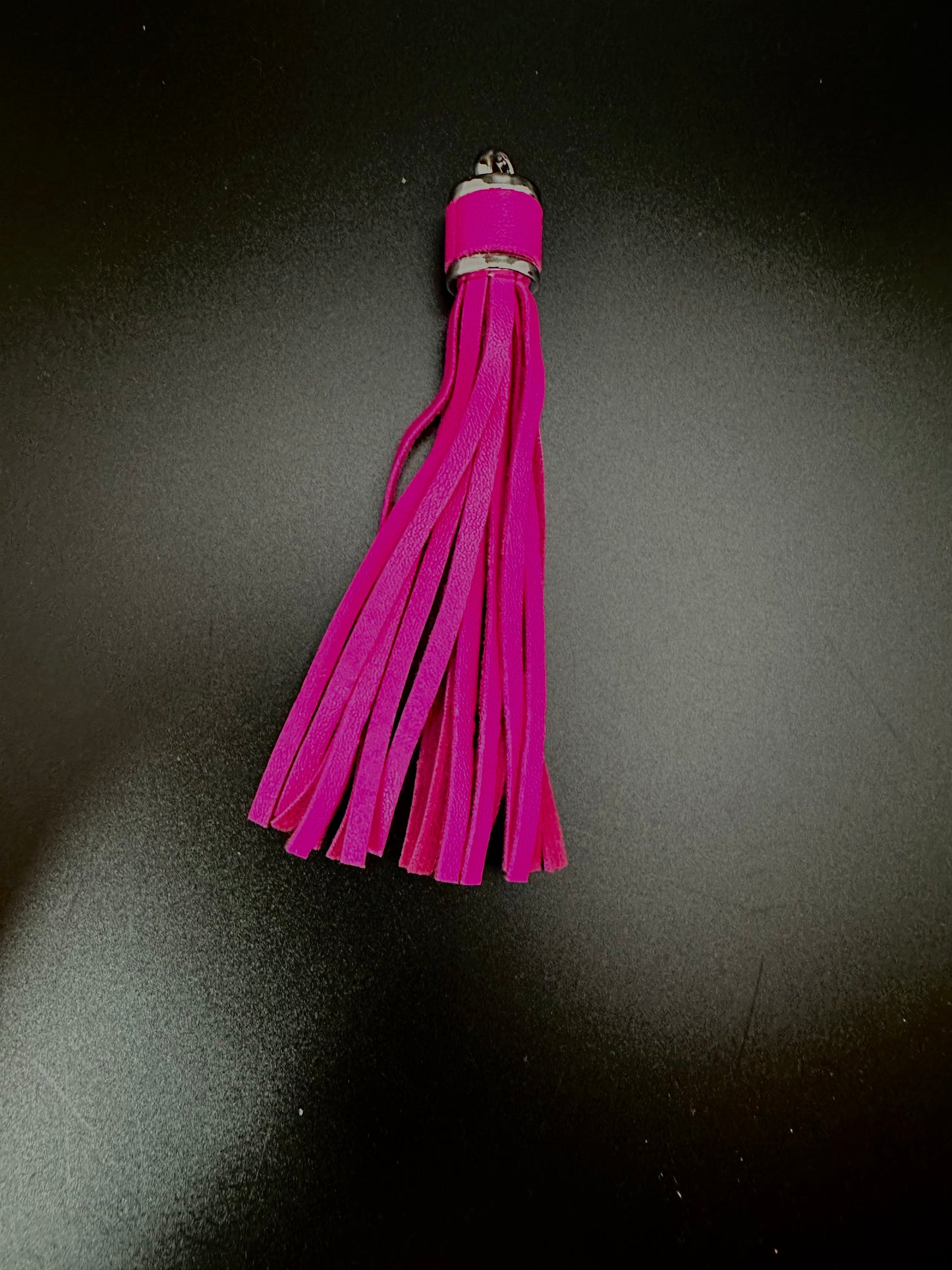 4” Leather Tassels, Fuchsia