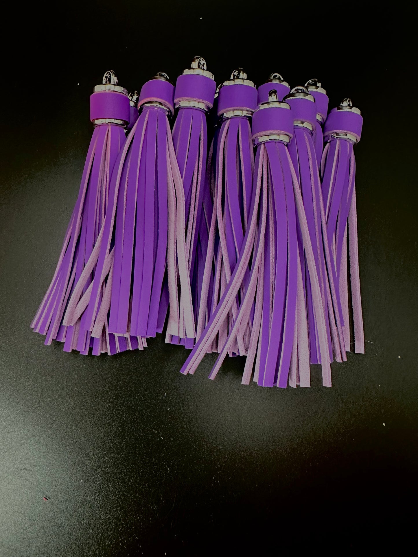 4” Leather Tassels, Violet