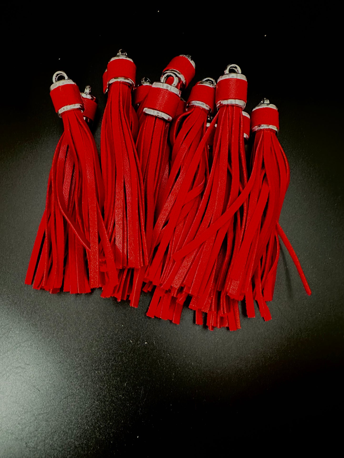 4” Leather Tassels, Maroon