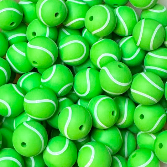 15 mm Printed Silicone Bead, Tennis