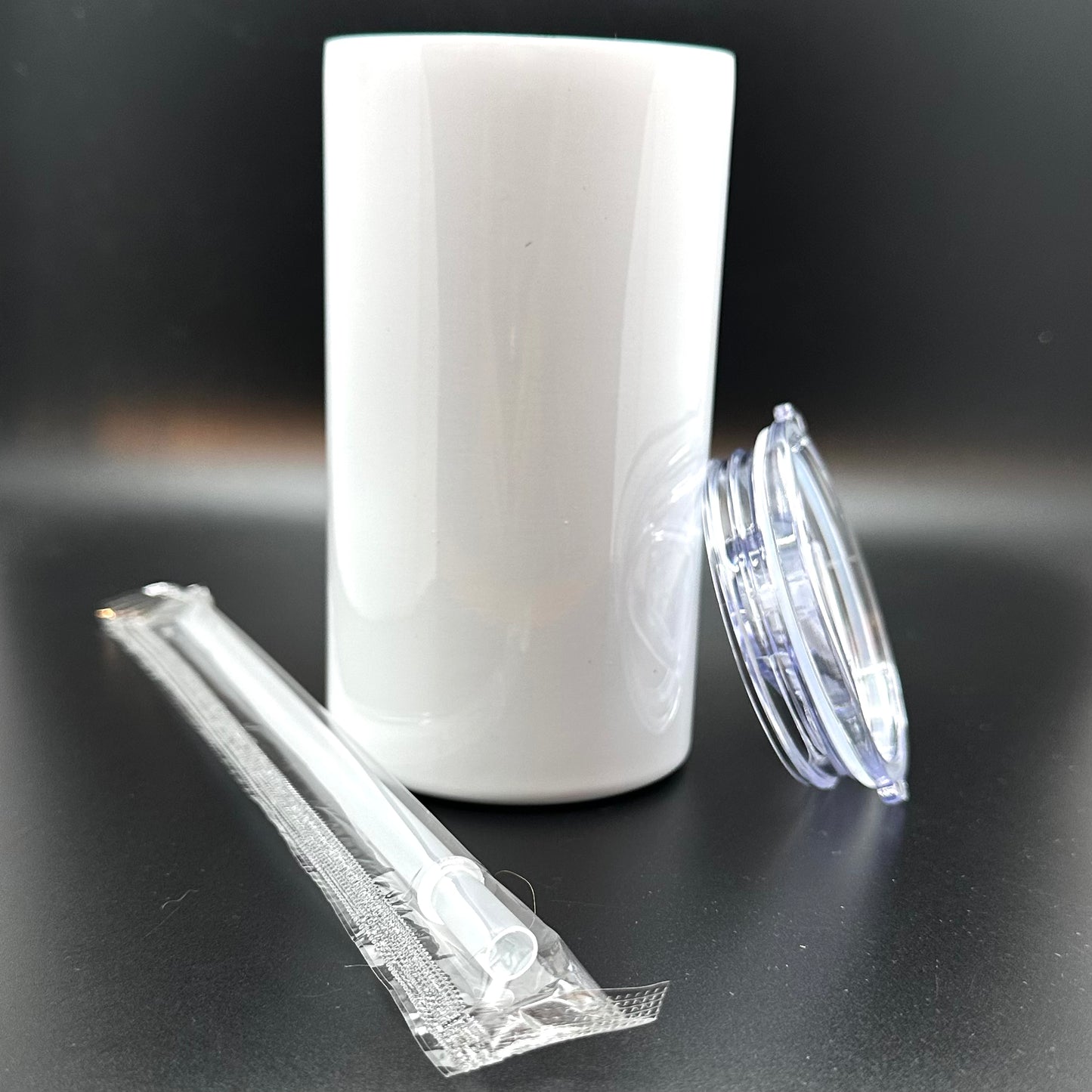 12 oz. White Skinny Straight Sublimation Tumbler