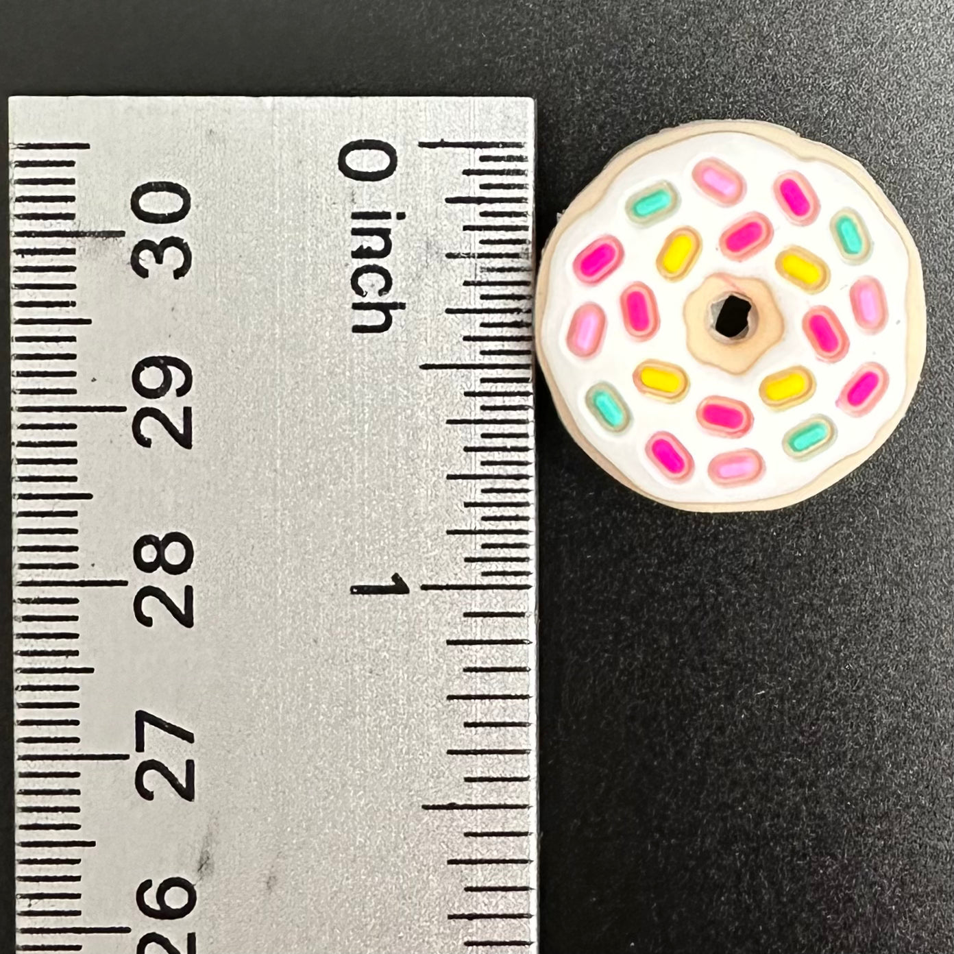 Focal Bead, White Frosted Donut Sprinkles