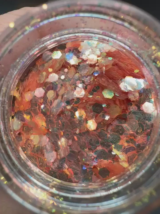 Peach Sparkles Chunky Mix Opal Glitter