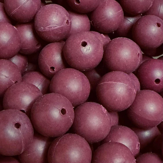 15 mm Silicone Bead, Black Cherry