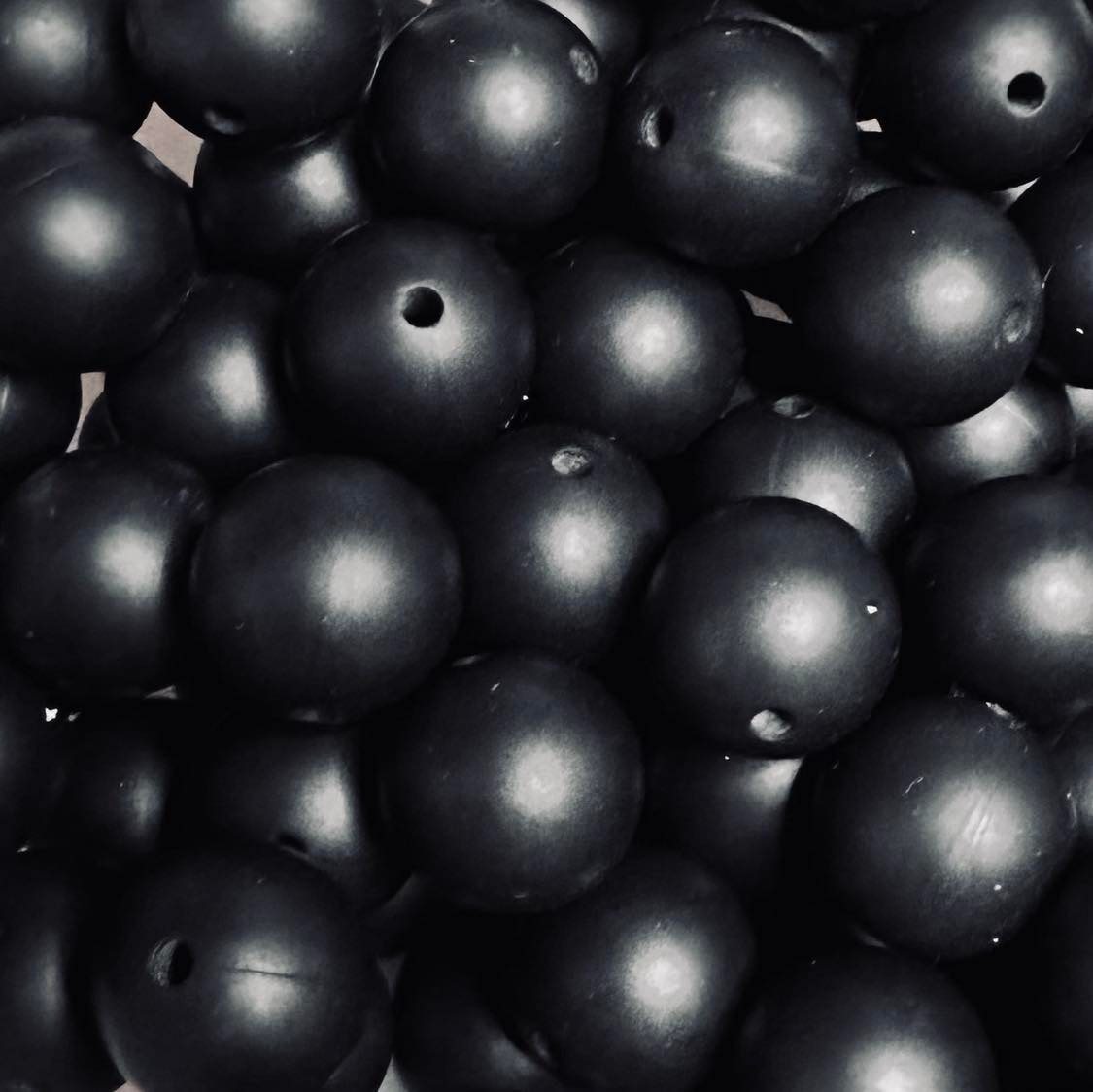 15 mm Silicone Bead, Black