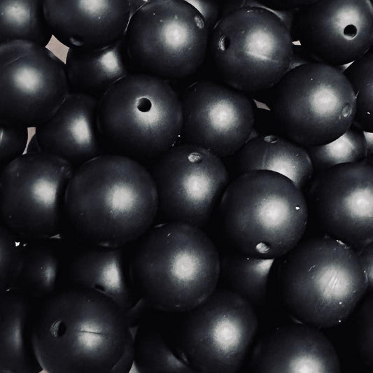 15 mm Silicone Bead, Black