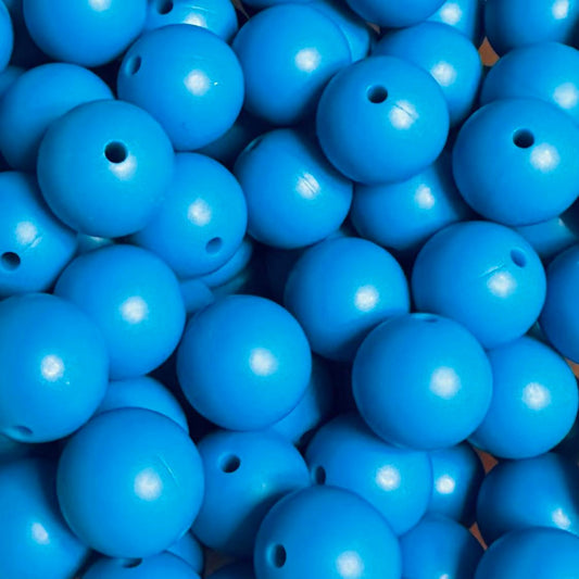 15 mm Silicone Bead, Blue Raspberry