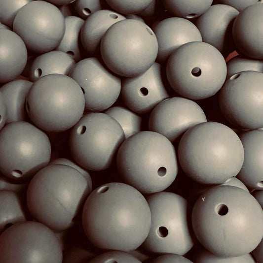 15 mm Silicone Bead, Deep Gray