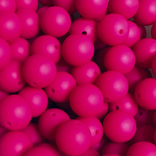 15 mm Silicone Bead, Fuchsia