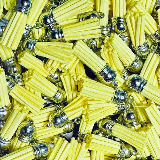 Leather Tassels, Lemon Chiffon