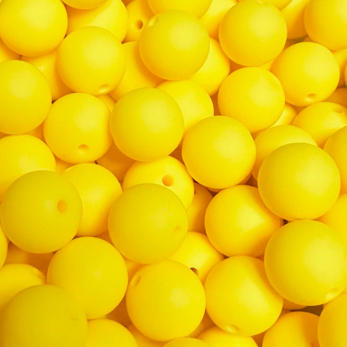 Silicone Beads - 15mm - Lemon Yellow Silicone Beads