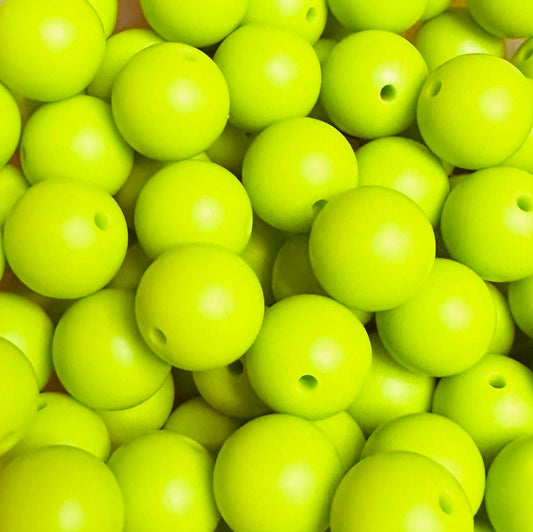 15 mm Silicone Bead, Lime Green
