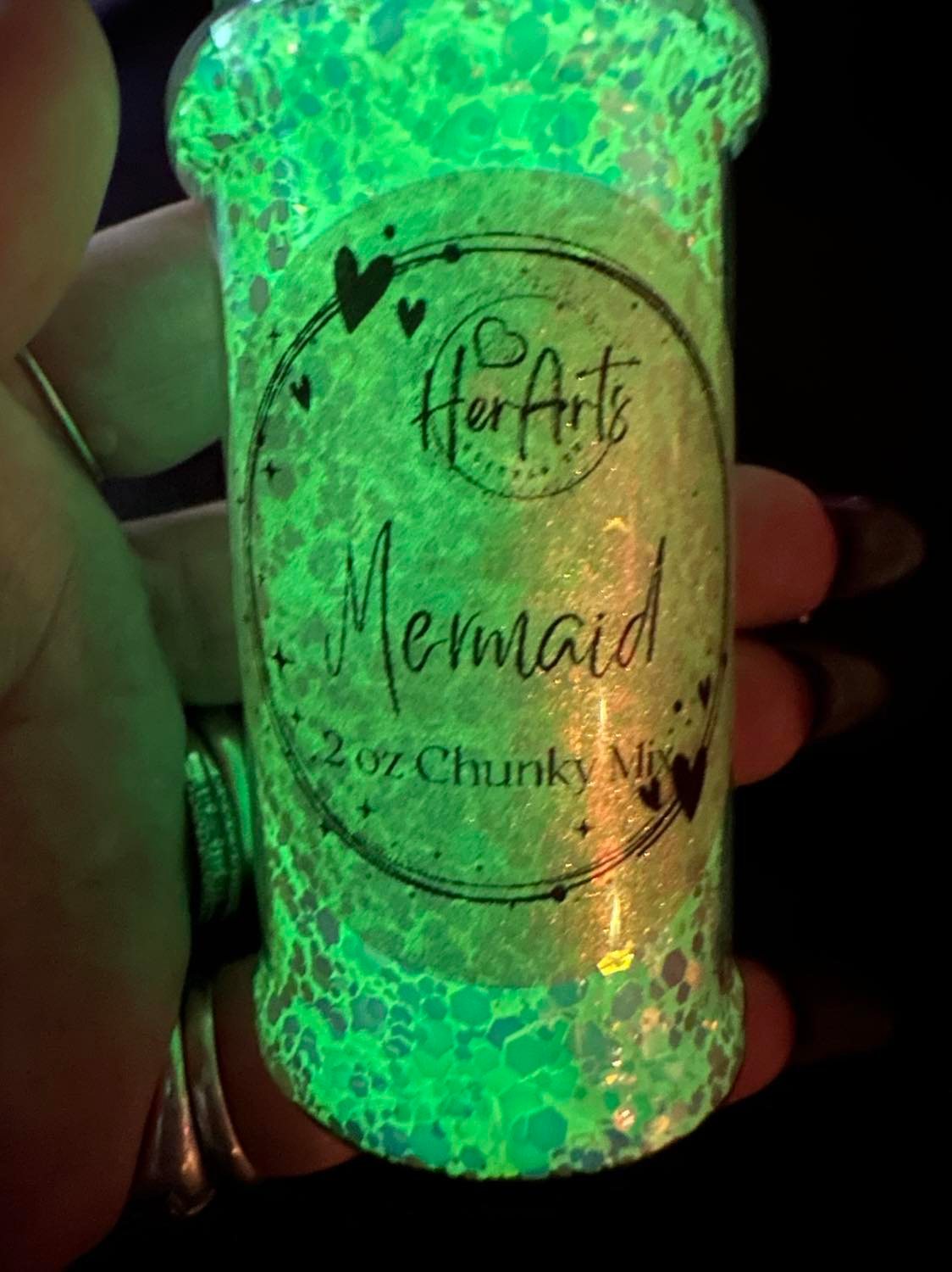 Mermaid Luminous Glow Chunky Mix Glitter