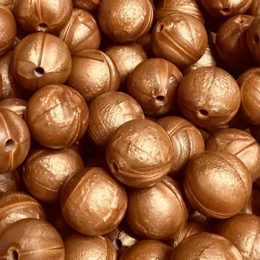 15 mm Silicone Bead, Metallic Copper