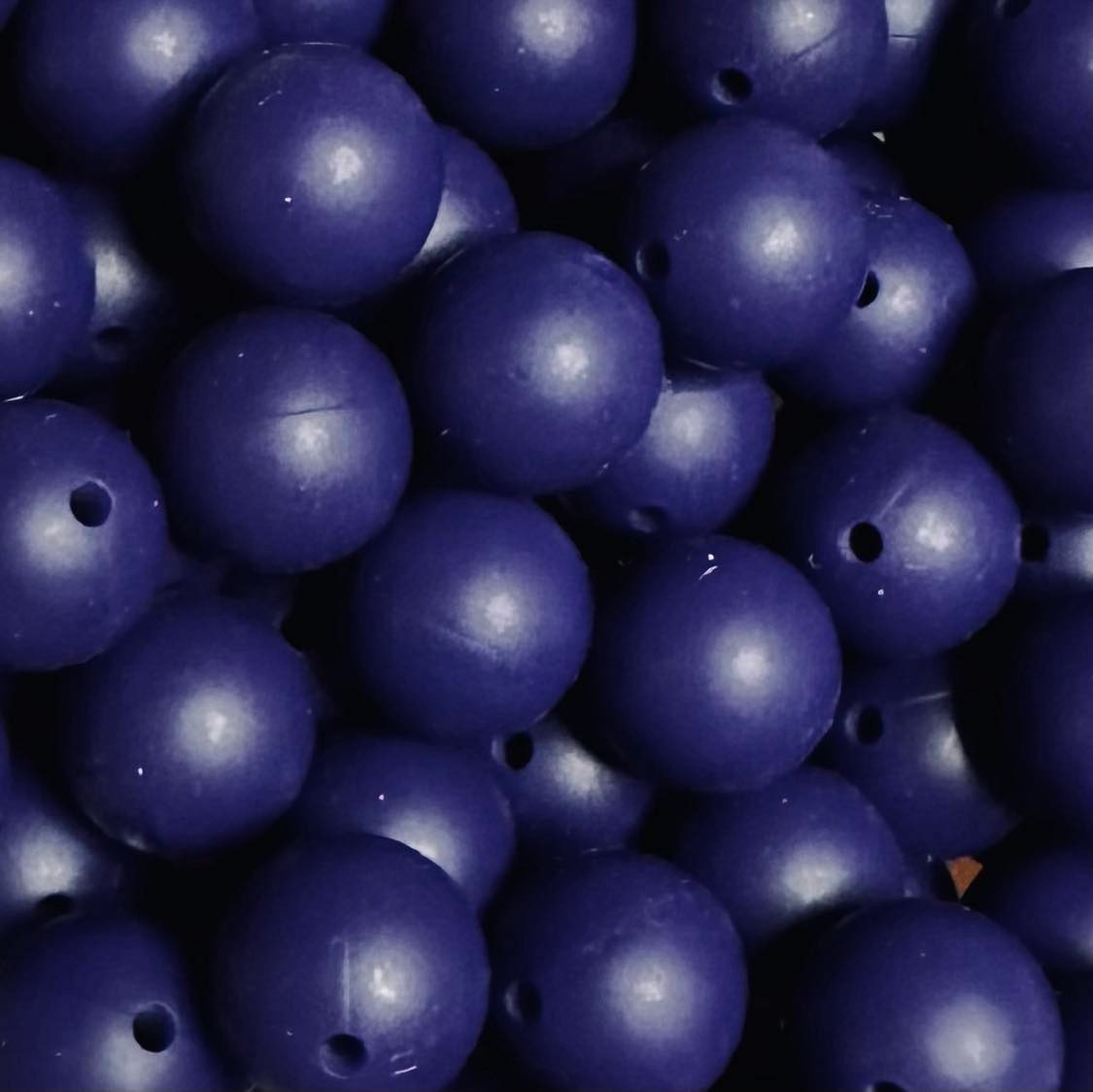 15 mm Silicone Bead, Navy
