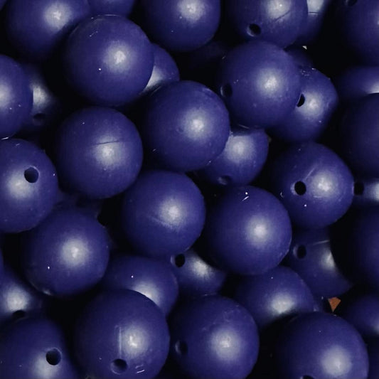 15 mm Silicone Bead, Navy
