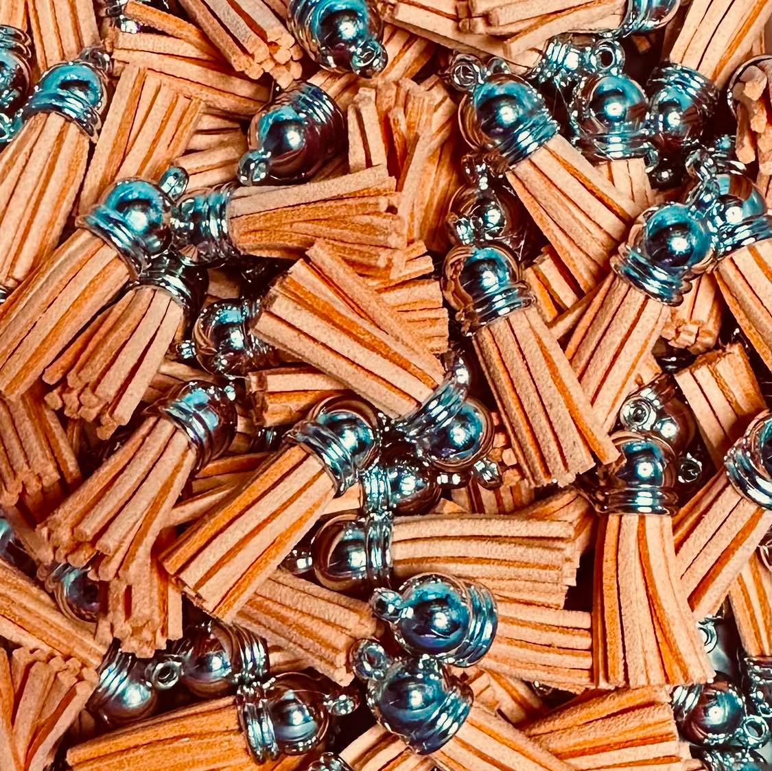Leather Tassels, Peach Fuzz