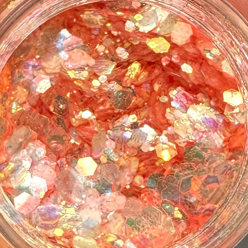 Peach Sparkles Chunky Mix Opal Glitter