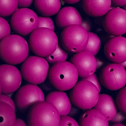 15 mm Silicone Bead, Raisin