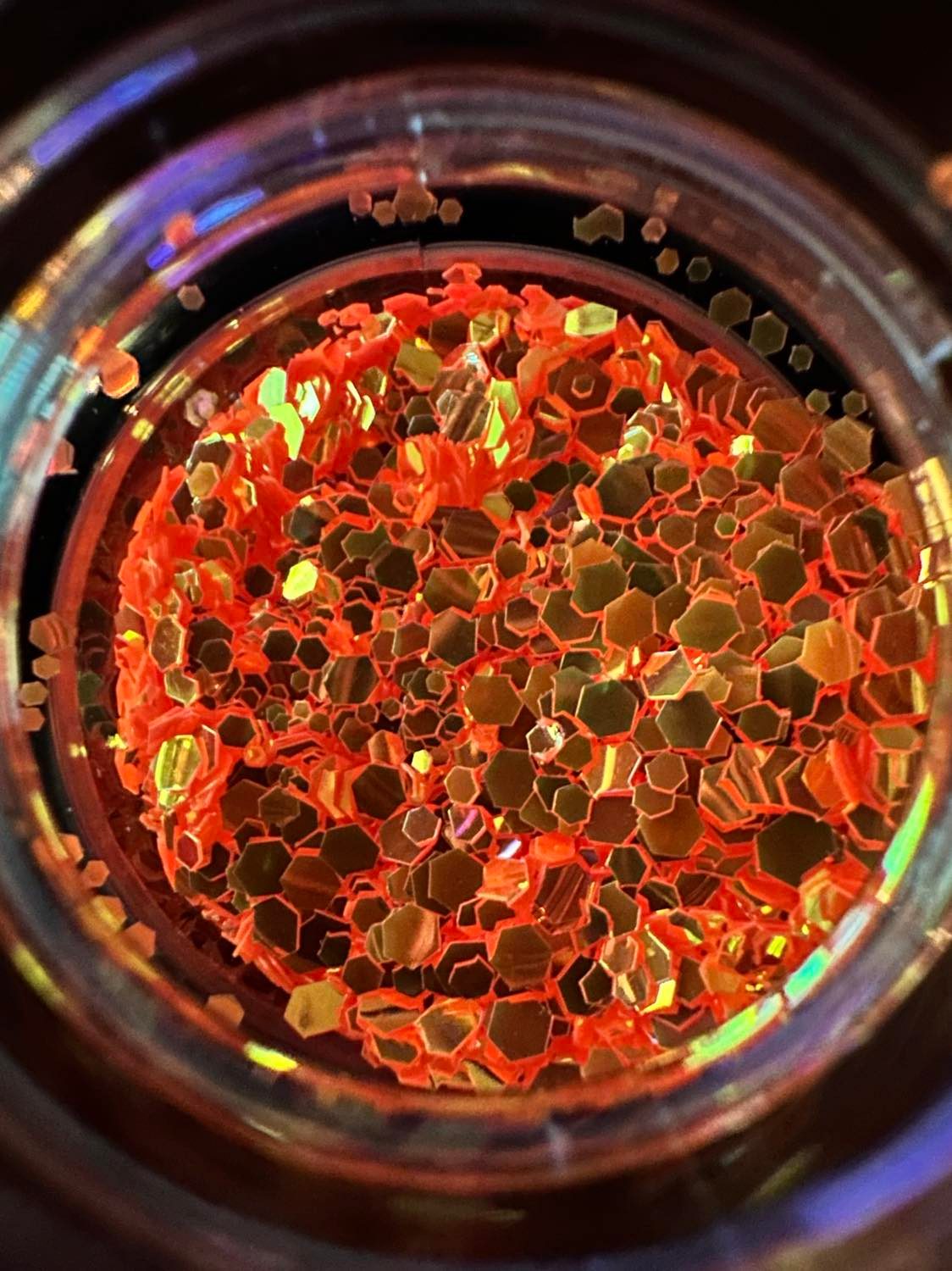 Vibrant Orange Luminous Glow Chunky Mix Glitter
