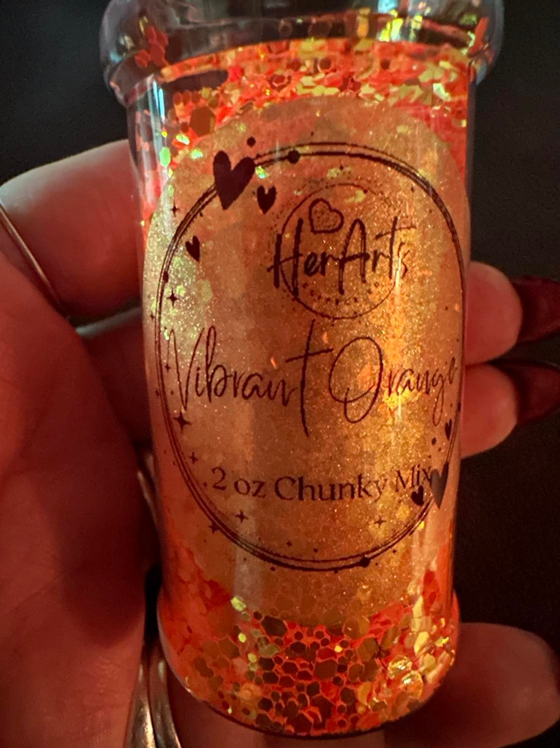 Vibrant Orange Luminous Glow Chunky Mix Glitter