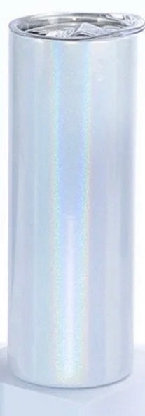 20 oz. Shimmer White Skinny Straight Sublimation Tumbler
