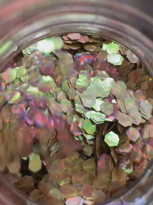 Rose Petals Cats Eye Holographic Chunky Glitter