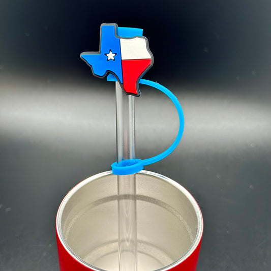 Decorative Silicone Straw Cap, Texas State