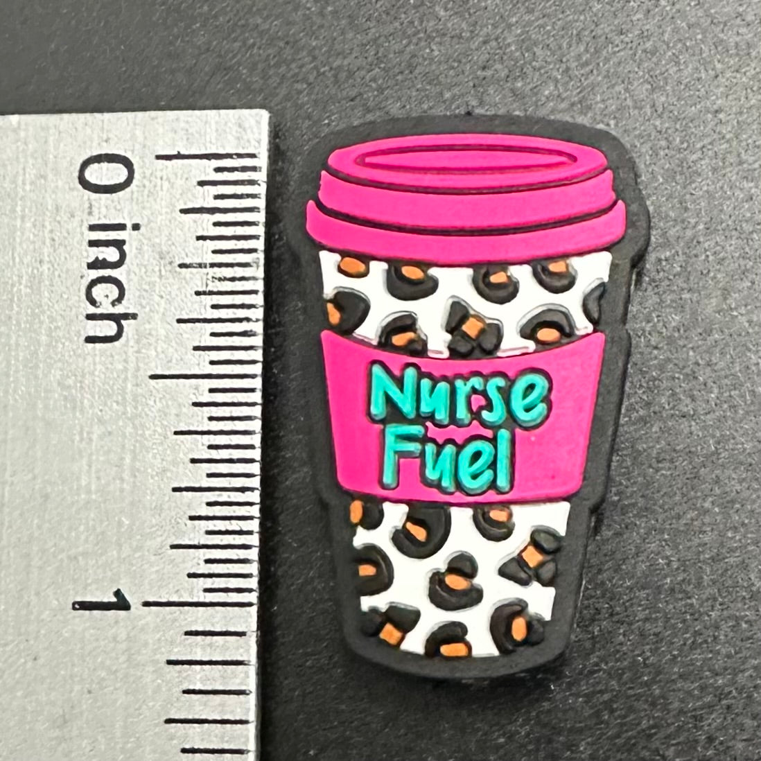 Focal Bead, Nurse Fuel Latte-Fuchsia