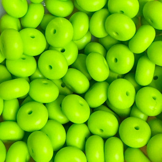 Abacus Silicone Bead, Lime Green