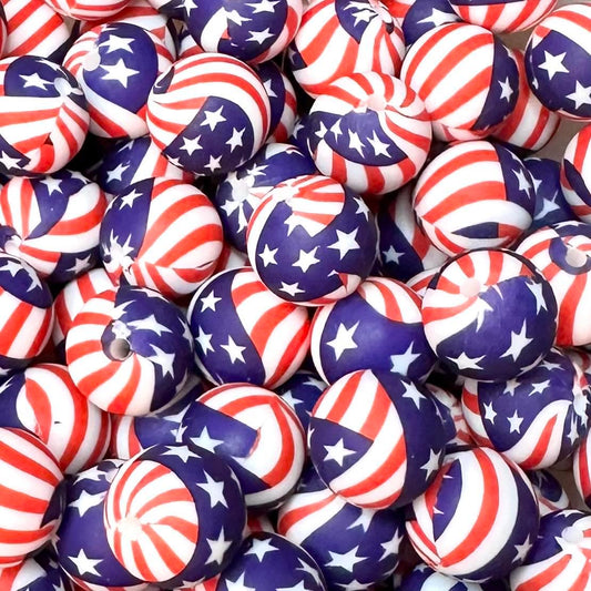 15 mm Printed Silicone Bead, America