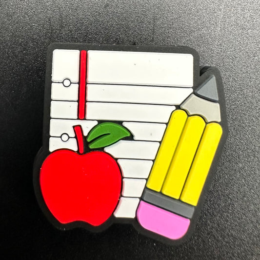 Focal Bead, Paper Pencil Apple