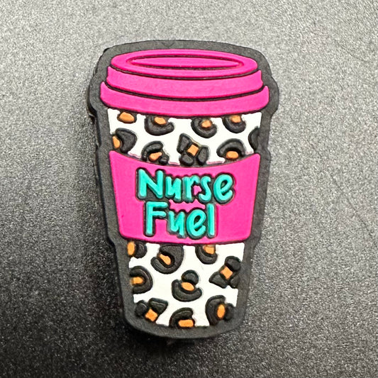 Focal Bead, Nurse Fuel Latte-Fuchsia